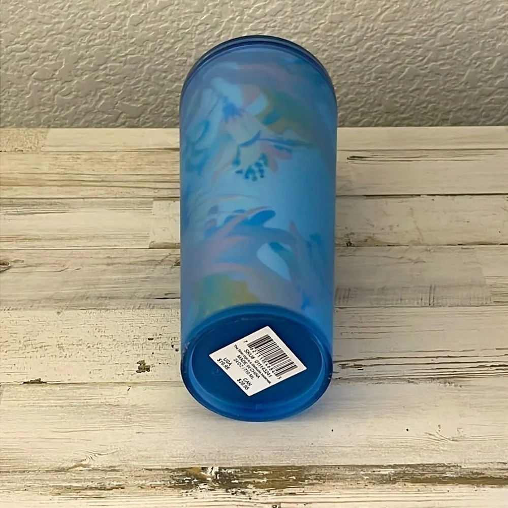 Starbucks 2023 Blue Floral Soft Touch 24 OZ Tumbler.